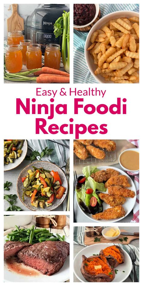 Easy healthy Ninja Foodi recipes to make cooking a breeze. These Ninja Foodi air fryer recipes and pressure cooker recipes are delicious. With this one countertop appliance, you can make Ninja Food steak, Ninja Foodi bacon, Ninja Foodi hard-boiled eggs, Ninja Foodi green beans, Ninja foodi vegetables . All healthy recipes to make in the Ninja Foodi #ninjafoodirecipes #ninjafoodi #ninjafoodiairfryerrecipes Ninja Foodi Crockpot Recipes, Ninja Foodi Recipes Uk, Ninja Double Oven Recipes, Healthy Ninja Foodi Recipes, Steak Ninja Foodi, Ninja Possible Cooker Recipes, Ninja Foodi Possible Cooker Pro Recipes, Ninja Foodi Recipes For Beginners, Ninja Foodi Meatloaf