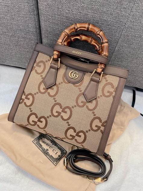 This bag Comes with original Box DustBag and PaperBag💥💯 Fast shipping worldwide through DHL(3 to 5 days) Purse Must Haves Items, Shopping Bags Aesthetic, Purse Must Haves, Crochet Tote Bags, Gucci Bags Outlet, Gucci Diana, Best Carry On Bag, Bags Makeup, What's In My Bag