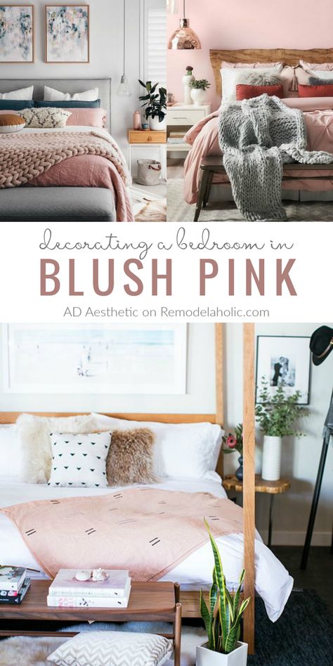 Blush Pink Bedroom Decorating Ideas | Mood board, decorating ideas, and tips for a blush pink bedroom. Grey Inspiration, Blush Pink Bedroom, Blush Bedroom, Pink Bedroom Ideas, Pink Bedroom For Girls, College Bedroom, Pink Bedroom Decor, Deco Rose, Teen Girl Bedroom