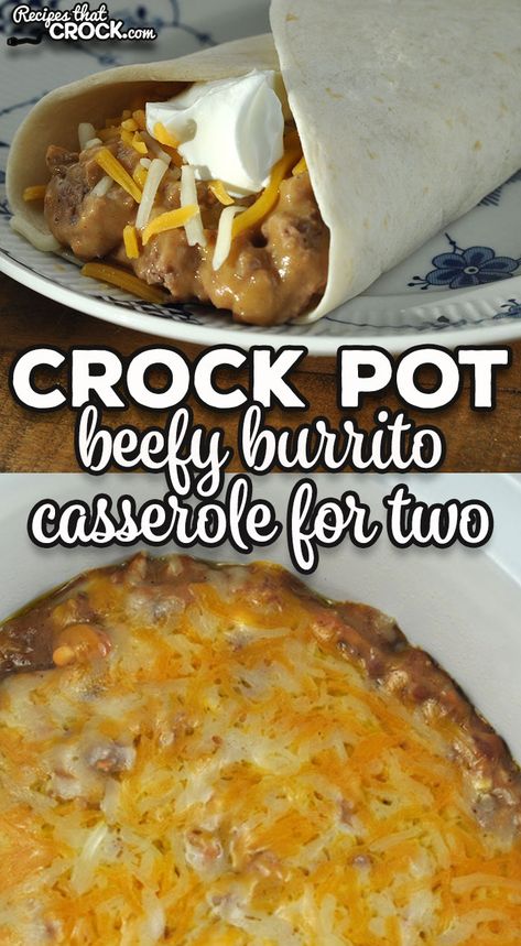 Crock Pot Cooking For Two, Casserole For Two, Rv Cooking, Chimichanga Recipe, Smosh Squad, Mini Meals, Burrito Casserole, Southwest Recipes, Batch Recipes