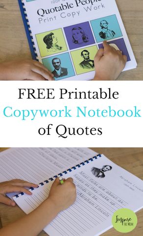 Understanding the Benefits of Copywork (Free Printable) #free #copywork #quotes #quotable #people #famous #printable #write #handwriting #notebook #inspirethemom #homeschool #classroom #benefits Free Copywork, Homeschool Copywork, Free Homeschool Resources, Free Homeschool Printables, Homeschool Writing, Homeschool Elementary, Homeschool Education, Homeschool Learning, Homeschool Life