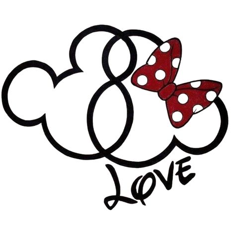 Mickey Mouse Love Drawing, Minnie Y Mickey Mouse Imagenes, Mickey And Minnie Drawings, Mickey And Minnie Silhouette, Mickey Mouse Heart Hands, Easy Steps To Draw, Infinity Drawings, Mickey And Minnie Tattoos, Minnie Mouse And Mickey Mouse