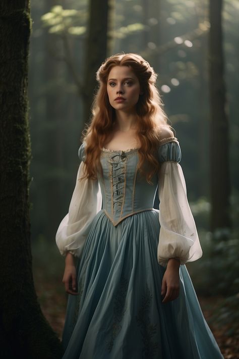 Giselle from Enchanted dressed in the aesthetic of Luc 0 English Medieval Clothing, Midevil Dresses Princesses, Narnia Outfit Ideas, Fairytail Dress, Medieval Dress Aesthetic, Giselle From Enchanted, Narnia Outfits, Narnia Dresses, Midevil Dress