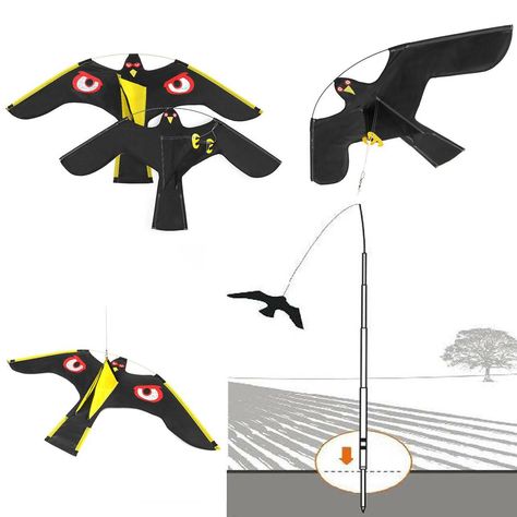 Buy Online Now! Simulation Flying Hawk Bird Scarer, bird repellent 2 Styles #birddeterrent #snakerepeller #catdeterrent #gardenpest #pestcontrol #scarecrow #pestdeterrentgarden #catscarer #gardenpests #birdscarer $41.99 Garden Scarecrow, Flying Hawk, Kite Bird, Cat Deterrent, Bird Kite, Kite Accessories, Greenhouse Supplies, Bird Deterrents, Hawk Bird