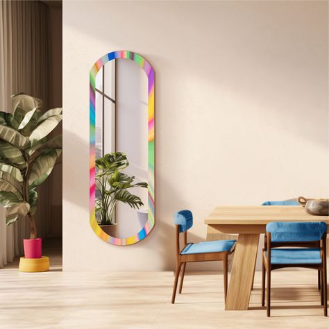 If you are looking for Oval Framed Full Length Mirror  explore our collection now and discover the mirror that speaks to your style. Whether you need stylish wall hangings, decorative mirrors for the living room, bedroom, hallway, or bathroom, our Pattern Printed Wood Mirrors are the perfect choice. Why Choose Our Pattern Printed Wood Mirrors: 🌟 Distinctive Patterns 🌟 Irregular Shapes 🌟 Quality Craftsmanship 🌟 Easy Installation 🌟 Elegance and Versatility: 🌟 Unique Decor 🌟Great Gift Idea ? Fun Mirrors, Pill Shaped Mirror, Bedroom Wall Mirror, Luxury Apt, Full Length Mirror In Bathroom, Oval Bathroom Mirror, La Apartment, Wood Mirrors, Oval Mirror Bathroom