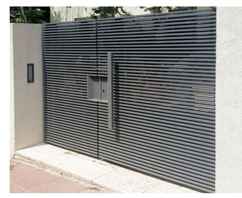 House Exterior Gate Design, Modern Garden Gate, Front Gate Ideas, Modern Gates Driveway, New Gate Design, House Front Gate, Pagar Modern, Aluminum Gates, Contemporary Gates