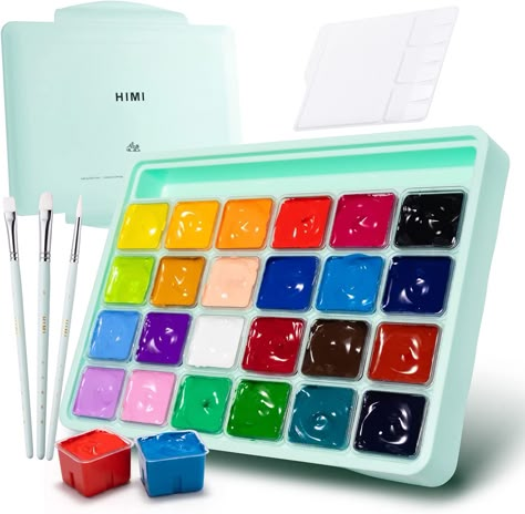 Himi Jelly Gouache, Himi Guache Pallete, Himi Gouache, University Apartment, Gouache Paint Set, 25th Bday, Canvas Watercolor, Gouache Paint, Sketch Books