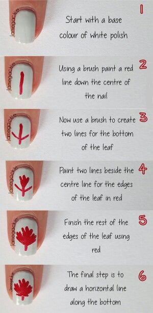 Canada leaf nail art tutorial. Canada Day Nails, Canada Nails, Canada Leaf, Canada Day Crafts, Flag Nails, Easy Nails, Nails Now, Holiday Nail Art, July Nails