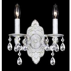 Sutton Collection Antique White Two Light Wall Sconce Bathroom Island, Antique Sconces, Foyer Office, Crystorama Lighting, Living Dining Rooms, Bathroom Sconces, Crystal Lighting, Candle Wall Sconces, High Walls