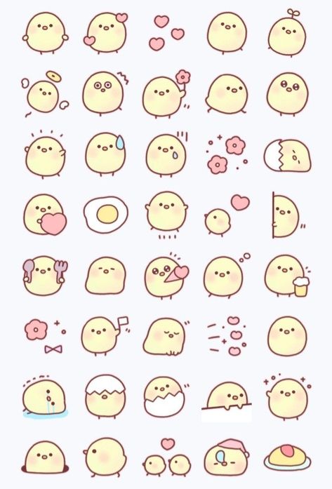 Cute Mini Stickers Aesthetic, Cute Drawings Simple Doodles Colorful, Cute Korean Doodles, Korean Cute Drawing, Cute Small Drawings, Cute Easy Doodles, Seni Dan Kraf, 강아지 그림, Cute Sketches