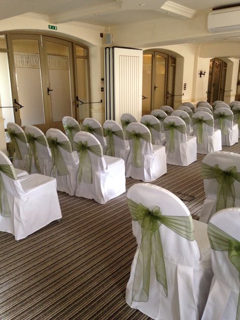 Sage Green Table Decorations, Sage Green Xv Theme, Sage Green Chair Sashes Wedding, Sage Green Quinceanera Table Decor, Sage Green And White Dress, Sage Green Wedding Chairs, Sage Green Gold And White Party, Sage Green Debut Theme, Green Chair Sash Wedding