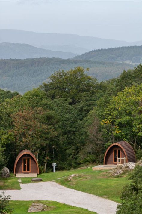 Lake District glamping pods overlooking Lake Windermere Glamping Australia, Lake District Camping, Ambleside Lake District, Lake District Keswick, Ullswater Lake District, Camping Pod, Caravan Holiday, Camping Park, Self Catering Cottages