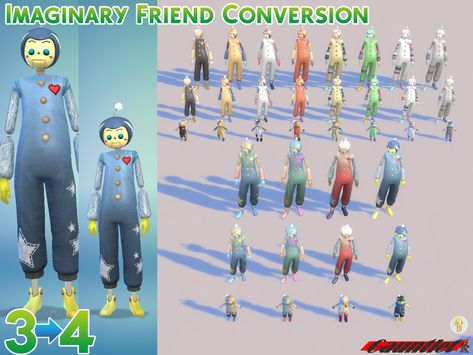 Imaginary Friend - ts3 Conv... - Create a Sim - The Sims 4 - CurseForge Large Stuffed Animals, Full Body Costumes, Imaginary Friends, The Reaper, Scuba Gear, The Sims 3, Post Quotes, Imaginary Friend, The Sims4