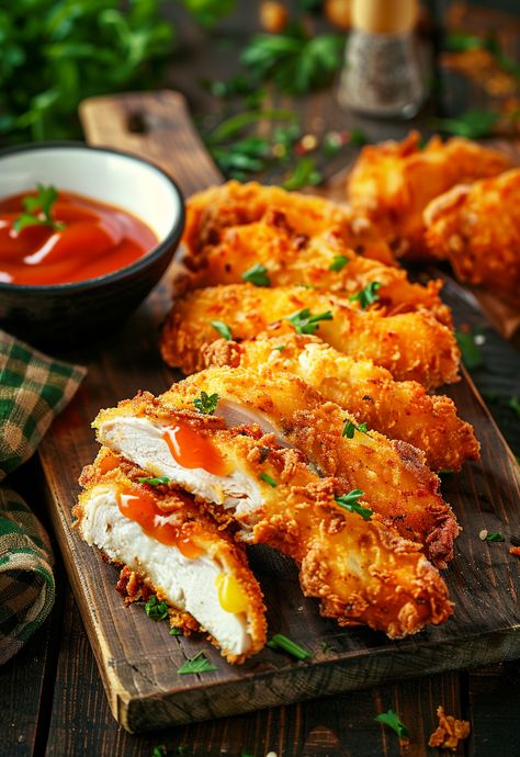 Learn How to Cook Air Fryer Chicken Tenders Recipe For Free | Recipes You'll Love, Made Easy! Chicken Tender Recipes Air Fryer, Crispy Air Fryer Chicken Tenders, Air Fryer Recipes Chicken Tenders, Crispy Air Fryer Chicken, Chicken Tenders Recipe, Air Fryer Chicken Tenders, Decadent Food, Oven Baked Recipes, Plain Cake