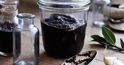 Australian Gourmet Traveller recipe for mushroom ketchup. Mushroom Ketchup, Ketchup Recipe, Dried Porcini Mushrooms, Dinner Prep, Special Sauce, Gravy Sauce, Dried Mushrooms, Porcini Mushrooms, Wild Food