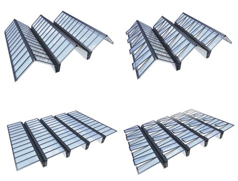 Modular Skylights - Atrium Longlight / Ridgelight from VELUX Commercial Flat Roof Materials, Roof Beam, Steel Trusses, Drainage Solutions, Types Of Steel, Roof Architecture, Roof Trusses, New Roof, Steel Beams