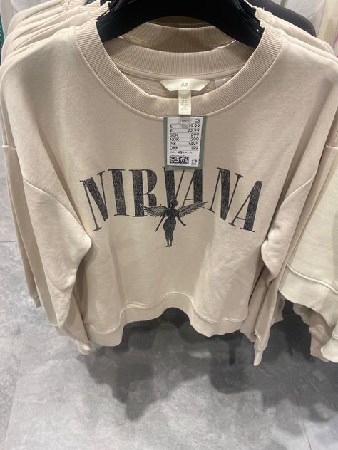 Nirvana. Shirt. Nirvana Shirt, Birthday Stuff, Black Femininity, Birthday Wishlist, Samara, Music Stuff, Nirvana, White Sweaters, Cute Casual Outfits