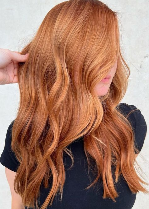 Orange Hair For Cool Skin Tones, Ginger Hair Pale Skin Blue Eyes, Copper Hair Blue Eyes Pale Skin, Copper Hair Pale Skin Blue Eyes, Light Ginger Hair, Ginger Hair Dye, Bayalage Color, Golden Copper Hair, Light Copper Hair