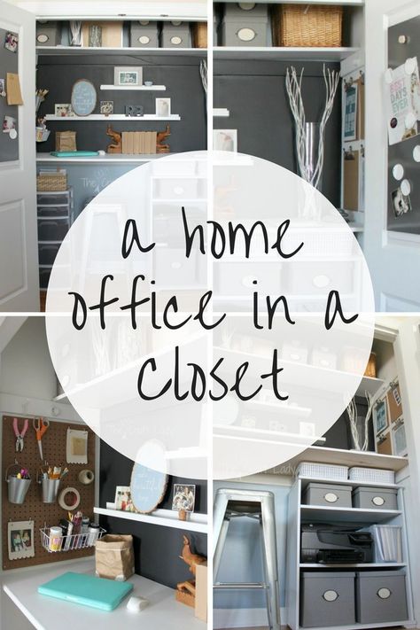 If you need extra work space, transform a spare closet into a home office. Tour this "cloffice" filled with functional and space-saving office organizing tips. Closets Turned Into Office Space, Dual Closet Ideas, Office In A Closet, Dual Office, Closet Office Ideas, Closet Turned Office, Cloffice Ideas, Closet Makeovers, Office Design Diy