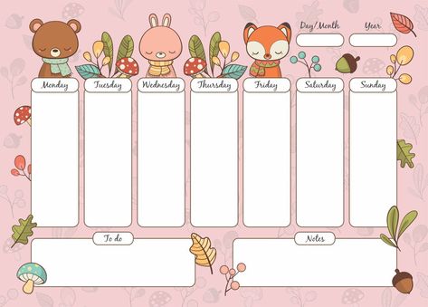 Cute Printable Weekly Schedule Template Weekly Calendar Aesthetic, Weekly Calendar Design, Cute Schedule Templates, Week Calendar Printable, Cute Weekly Schedule, Cute Schedule, Printable Calendar Numbers, Spring Calendar, Weekly Schedule Template