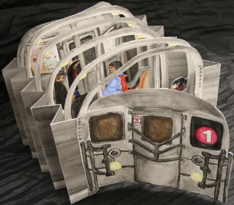 Subway Tunnel, Tunnel Book, Toy Theatre, Paper Engineering, Book Sculpture, High School Art, Middle School Art, Pop Up Book, Handmade Books