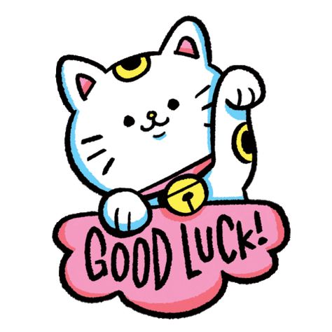 Good Luck Sticker, Cute Good Luck, Good Luck Gif, Hello Sticker, Luck Quotes, Good Luck Quotes, Good Luck, Hello Kitty, Gif