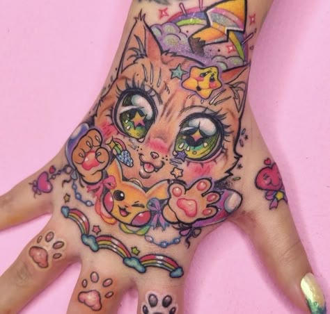 Kawaii Tattoo Sleeve, Transition Tattoo, Kawaii Tattoos, Pop Culture Tattoos, Culture Tattoos, Hippie Tattoo, Funky Tattoos, Flame Tattoos, Cute Tats