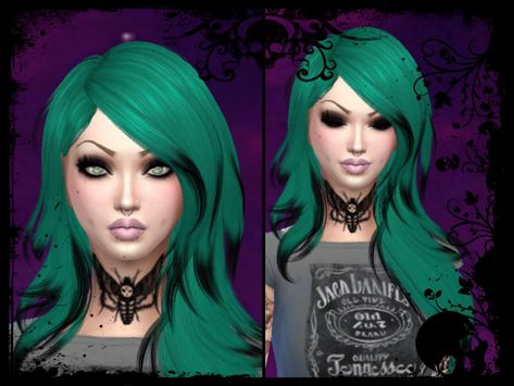 MaruChanBe's Moth neck tattoo Moth Neck Tattoo, Emo Girl Hair, Scene Girl Hair, Skin Overlay, Girl Neck Tattoos, Sims 4 Piercings, Sims 4 Tattoos, 4 Tattoo, Sims 4 Dresses