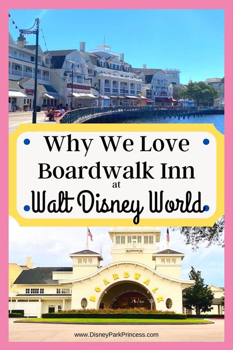 Why We Love Boardwalk Inn at Walt Disney World. Image of the Boardwalk as well as the front of the resort. Disney Boardwalk, Disney Resort Hotels, Disney World Hotels, Feels Like Summer, Love Disney, Disney Vacation Planning, Disney Hotels, Disney Mom, Disney Travel