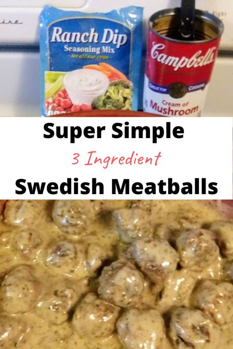 Whether served as an appetizer or a main course, these can be quickly prepared in a skillet on the stove top, or dumped in a slow cooker for a few hours. #swedishmeatballs  #homemademeatballs  #3ingredients Meatballs For Dinner, Frozen Meatball Recipes, Crockpot Dump Recipes, Meatball Recipes Crockpot, 4 Ingredient Recipes, Meatball Recipes Easy, Crock Pot Meatballs, 3 Ingredient Recipes, Dump Meals