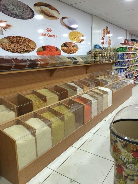 Supermarket Design Interior, Fruit And Veg Shop, Grain Store, Supermarket Display, Store Shelves Design, Grocery Store Design, Retail Store Interior Design, Retail Store Display, Warehouse Design