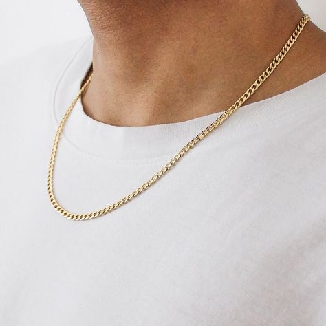 Luxury Classic Men's Cuban Link Necklace, Mens Gold Chains, Boys Necklaces, Gold-tone Tarnish-resistant Cuban Link Necklace, Gold-tone Cuban Link Necklace, Gold Cuban Link Necklace For Streetwear, Cuban Link Chain Men, Men's Necklace Gold, Gold-tone Cuban Link Metal Necklace