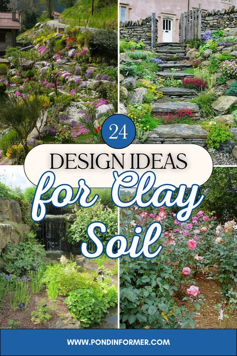 Discover 24 creative garden design ideas specially crafted for clay soil gardens, showcasing resilient plants. #ClaySoilGardens #GardenDesign #SoilEnhancement Clay Soil Garden, Clay Soil Gardening, Ideas For Clay, Zone 6 Plants, Clay Soil Plants, Small Garden Plans, Shade Loving Shrubs, Clay Garden, Pond Decorations