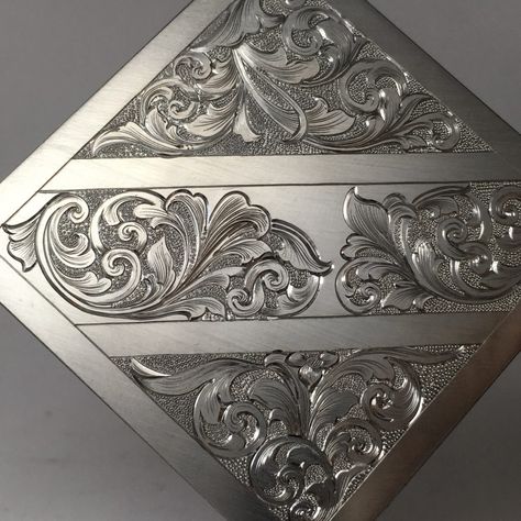 Practice plate Drawing Scrollwork, Metal Engraving Tools, Engraving Patterns, Engraving Designs, Scroll Engraving, Medieval Tattoo, Filigree Tattoo, Leather Working Patterns, Metal Embossing