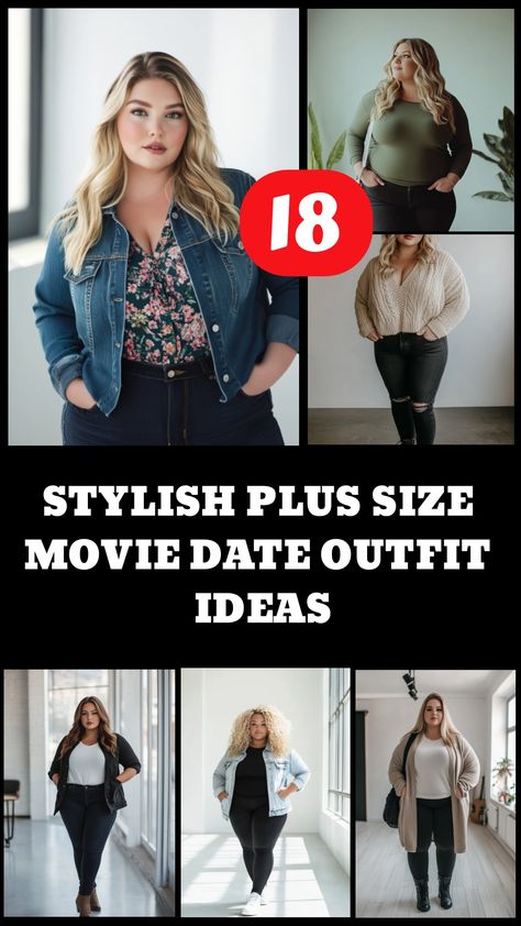 Stylish plus-size woman modeling various fashionable outfits for a movie date. Casual Date Plus Size Outfit, Plus Size Casual Going Out Outfit, Cute Plus Size Date Night Outfit, Plus Size Going Out Outfits Night Casual, Plus Size Casual Party Outfit, Plus Size Winter Date Night Outfits, Winter Date Night Outfit Plus Size, Plus Size Bar Outfit Night Going Out, Winter Clubbing Outfit Plus Size