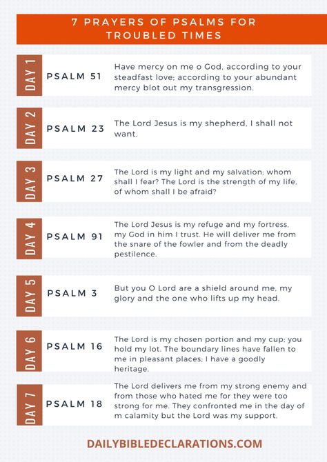 Powerful Prayer from Psalms for Christians In Troubled Times - Daily Bible Declarations Bible Declarations, Powerful Psalms, Curse Breaking, Praying The Psalms, Time To Pray, God Is Saying, Salvation Prayer, Lost For Words, God Is In Control