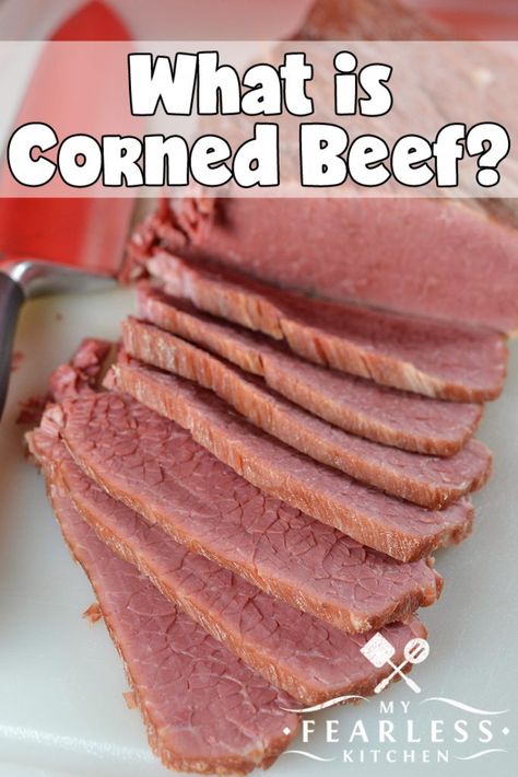 What is Corned Beef? from My Fearless Kitchen. Corned beef is a classic dish for Saint Patrick's Day. It also makes a delicious sandwich anytime! Have you ever wondered just exactly what is corned beef? #beef #cornedbeef #beefrecipes #brisket #saintpatricksday What Is Corned Beef, Fermentation Station, Pastrami Recipe, Corned Beef Recipe, Cured Meat Recipes, Homemade Corned Beef, Reloading Bench, Smoked Food, Corned Beef Recipes