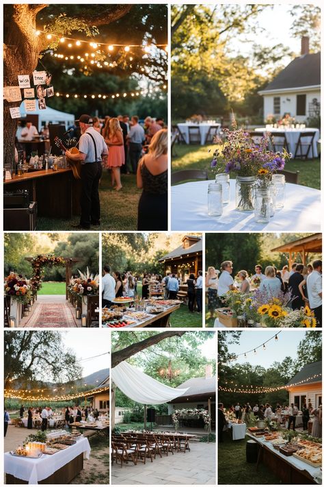 Inspo for the perfect backyard wedding that shows you don't have to spend a fortune and can do it on a budget. Southern Front Porch Ideas, Southern Front Porch, Small Garden Wedding, Backyard Wedding Ideas, Fall Backyard, Boho Mid Century, Perfect Backyard, Lawn Games, Outdoor Retreat