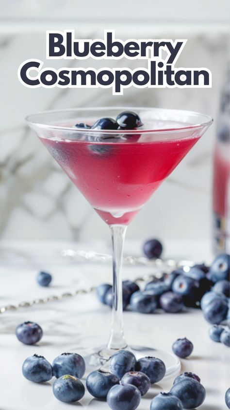 Blueberry Cosmopolitan Blueberry Drink Recipes, Blueberry Vodka Cocktails, Tart Cocktails, Blueberry Vodka Drinks, Blueberry Liquor, Blueberry Cocktails, Cosmopolitan Drink Recipe, Lime Cocktails, Blueberry Martini