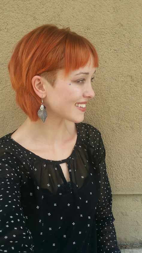 Copper hair color and undercut #undercut #bob #copperhair #fallhair #davinescolor Undercut Bob, Choppy Bob Hairstyles, Copper Hair Color, Edgy Hair, Copper Hair, Undercut Hairstyles, Mullet Hairstyle, Trending Hairstyles, Grunge Hair