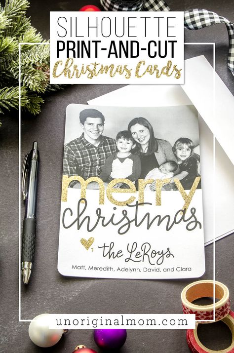 Diy Photo Christmas Cards Ideas, Cricut Christmas Cards With Photo, Family Photo Christmas Cards, Family Photo Christmas, Christmas Card Messages, Family Christmas Card Photos, Diy Holiday Cards, Silhouette Gifts, Photo Christmas Cards