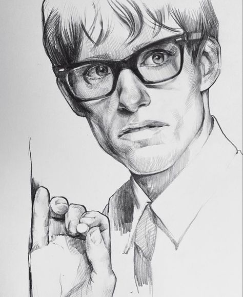 #portrait #maleportraits #sketchbook #sketch #drawing #pencildrawing #art Steven Hawking, Journal Bullet, Drawing Journal, Eddie Redmayne, Pencil Sketches, Stephen Hawking, Buddha Art, Pencil Portrait, Black And White Illustration