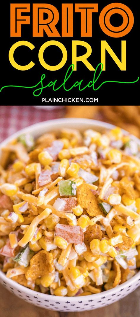 Frito Corn Salad, Chili Cheese Fritos, Cookout Side Dishes, Cheese Chips, Chili Cheese, Corn Salad, Corn Salads, Bell Peppers, Sandwich Recipes