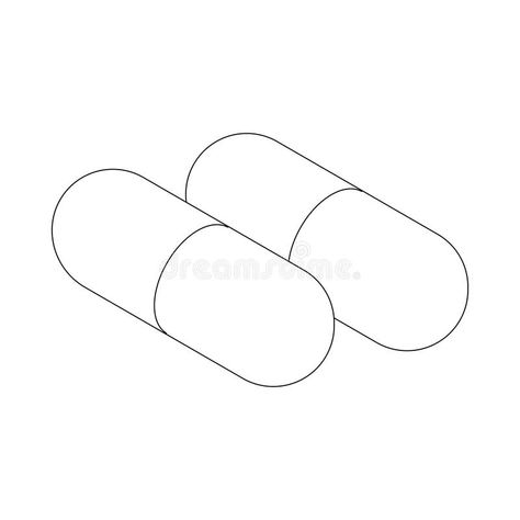 Capsule pill icon, isometric 3d style stock illustration Pill Drawing, Pills Drawing, Illustration Style, Painkiller, Vector Cartoon, Pill Boxes, Background Illustration, Styled Stock, Apothecary