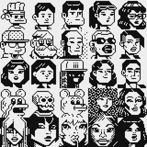 1 Bit Pixel Art Character, 1 Bit Pixel Art, Pixel Portrait, Logo Business Design, Pixel People, Money Logo, Logo Design Agency, Minimalist Brand, Line Art Minimalist