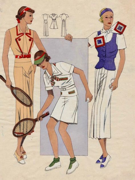 1950s Tennis Outfit, 1950s Athletic Wear, 1920s Athletic Wear, 1930s Sportswear Women, Dark Athleisure, Historical Sportswear, 1920s Sportswear, 1940s Sportswear, 1930s Sportswear