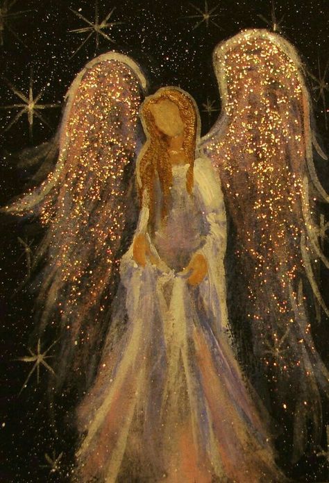 Glitter Acrylic Painting, Mother Painting Ideas, Healing Paintings Spiritual, Golden Art Painting, Beautiful Angel Images, Painting Ideas For Mom, Angle Painting, Angels Paintings, Pictures Of Angels