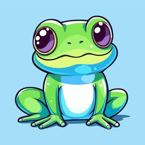 Cute Frog Cartoon, Frog Cartoon, Baby Frog, Frog Theme, Frog Pictures, Cute Frog, Psd Icon, Cute Frogs, Vector Photo