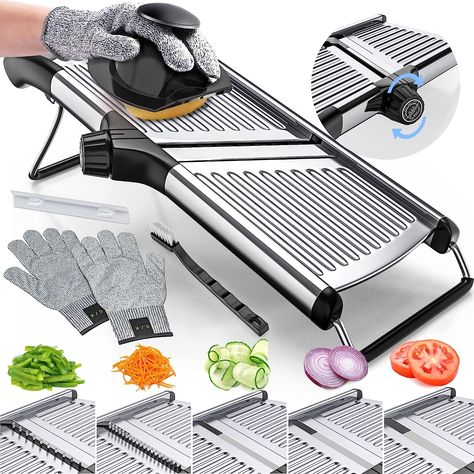 Mandoline Slicer, Different Fruits And Vegetables, Potato Slicer, Food Slicer, Mandolin Slicer, Kitchen Company, Cut Resistant Gloves, Vegetable Chopper, Different Fruits