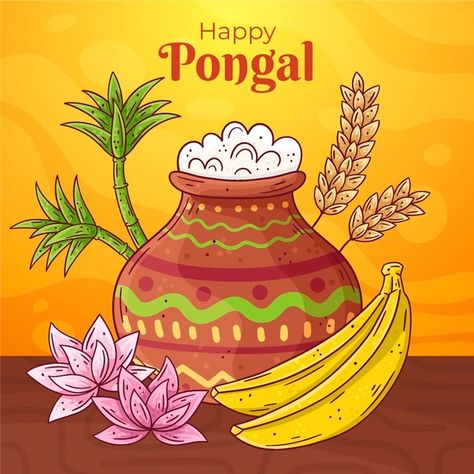 Pongal Theme Decoration, Pongal Celebration Drawing, Pongal Pictures, Pongal Drawing, Pongal Greeting Cards, Pongal Images, Happy Pongal Wishes, Pongal Wishes, Pongal Pot